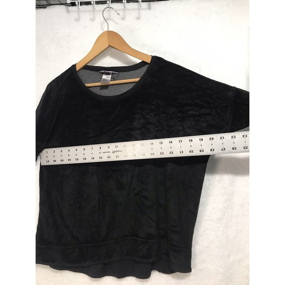 Hard Tail Forever Shirt VELOUR LONG SLEEVE Tunic Top Boat Neck Black Medium - Picture 5 of 8